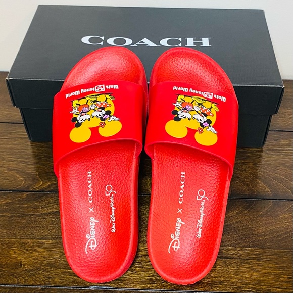 NWT Authentic Coach Disney Slides Walt Disney 50th Anniversary - Picture 1 of 9